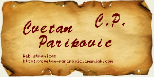 Cvetan Paripović vizit kartica
